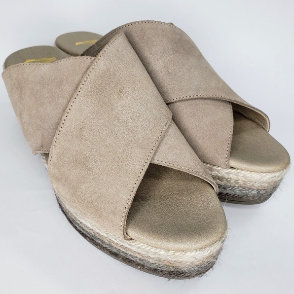 NWOB Paseart Cross Strap Wedge Shoes - 8 - Picture 3 of 7